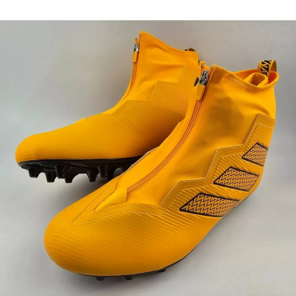 Adidas Nasty Fly Mens Size 16 Football Cleats Zip & Laceup Hi Top Lineman Gold
